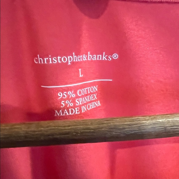 Christopher & Banks Vibrant Coral Short Sleeve Tee - Picture 2 of 5